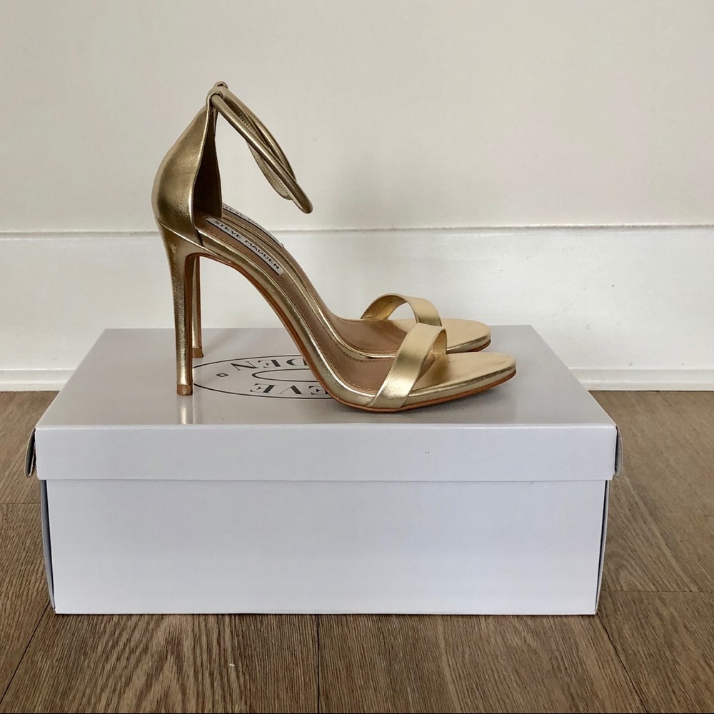 Steve Madden Soph Ankle Strap Heels in Champagne